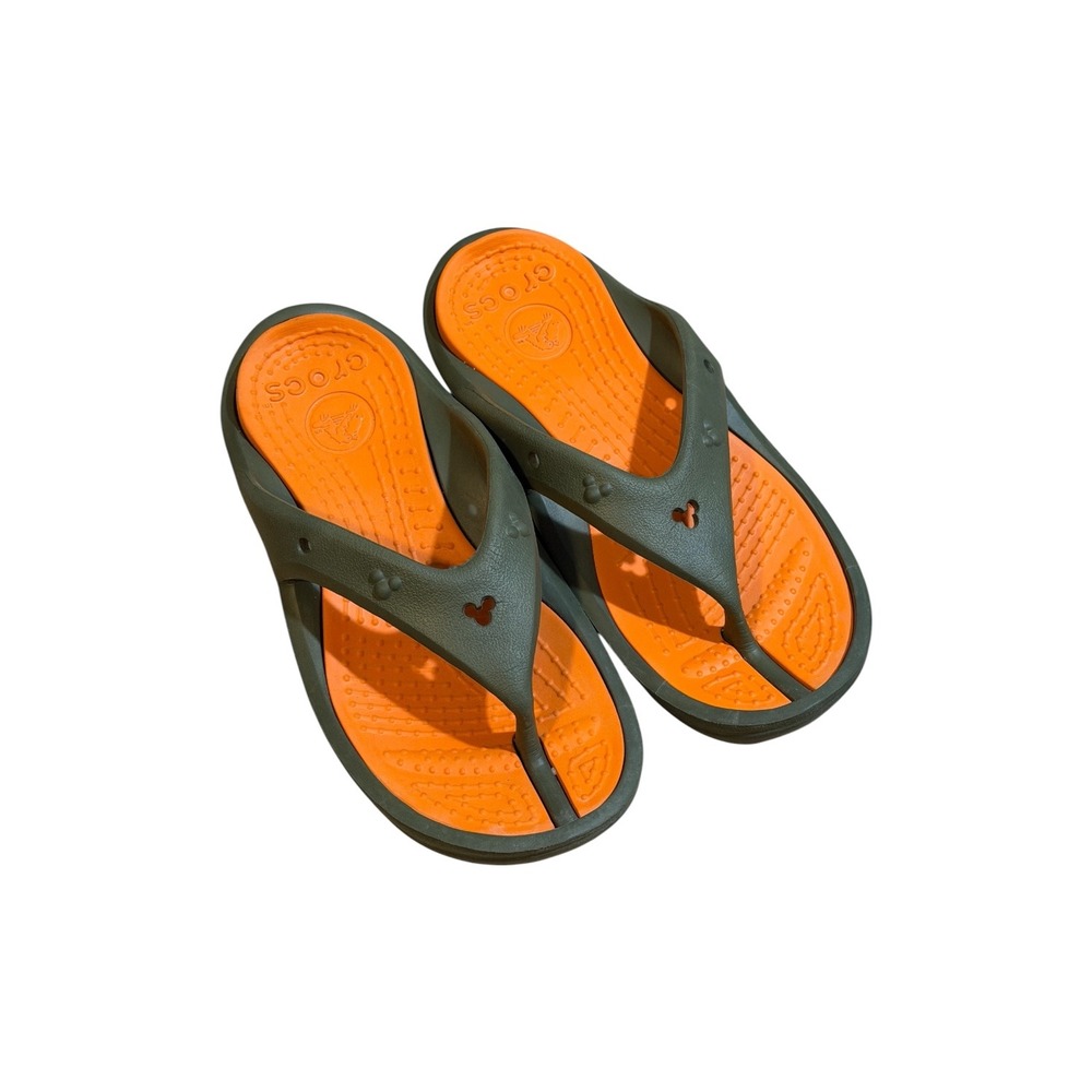 Crocs Flip Flop Green Orange M8 W10 Unisex Mickey Mouse Disney Sandals
